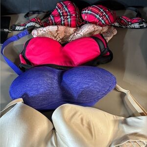 Victoria's Secret Multi-Color Bra Set - Red, Pink, Blue, Cream